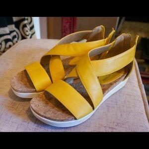 Adrienne Vittadini Cheers Wedge Sandal - Yellow